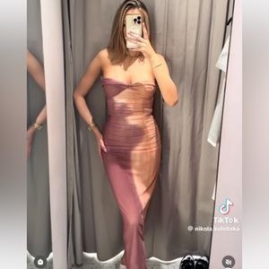 ZARA PRINTED TULLE DRESS